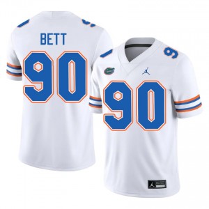 Brendan Bett Gators #90 White Football Jersey | Men's Authentic High School Edition 52256324