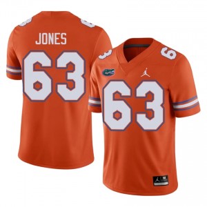 Caden Jones Gators #63 Orange Football Jersey | Men's Authentic Player Edition 95484586