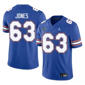 Caden Jones #63 Florida Gators Royal Football University Jersey | Men's Official Team Gear 37191482