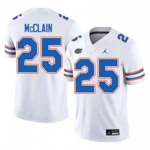 Cormani McClain Gators #25 White Football Jersey | Men's Authentic High School Edition 62878159