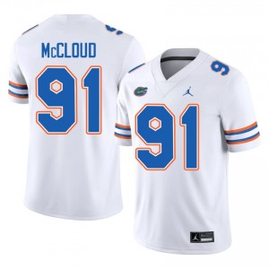 UF Gators #91 Jeramiah McCloud White Football Jersey | Men's NCAA Authentic Edition 90654928