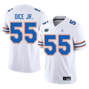 TJ Dice Jr. Gators #55 White Football Jersey | Men's Authentic High School Edition 49589331