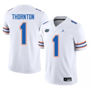 UF Gators #1 Bryce Thornton White Football Jersey | Men's NCAA Authentic Edition 85253684