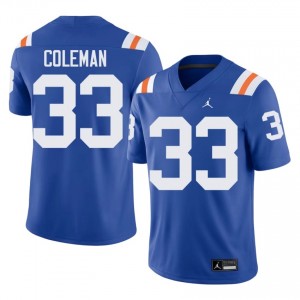 DJ Coleman #33 Florida Gators Royal Football College Alternate Jersey | Men's Official Team Gear 85809481