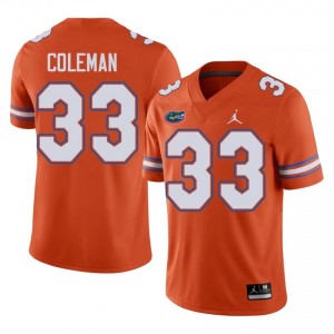 DJ Coleman Gators #33 Orange Football Jersey | Men's Authentic Player Edition 63566539