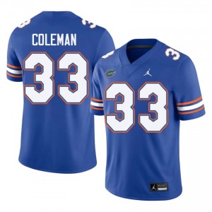 DJ Coleman #33 Florida Gators Royal Football University Jersey | Men's Official Team Gear 55651141
