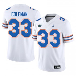 UF Gators #33 DJ Coleman White Football Jersey | Men's NCAA Authentic Edition 63839073