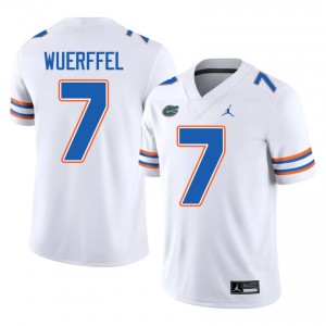 UF Gators #7 Danny Wuerffel White Football Jersey | Men's NCAA Authentic Edition 81935453
