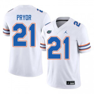 Evan Pryor Gators #21 White Football Jersey | Men's Authentic High School Edition 36881594
