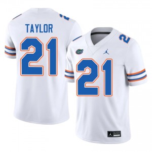 UF Gators #21 Fred Taylor White Football Jersey | Men's NCAA Authentic Edition 75599167