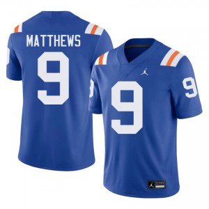 UF Gators #9 Shane Matthews Royal Football Alternate Jersey | Men's NCAA Authentic Edition 13326012