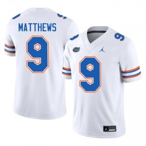 Shane Matthews Gators #9 White Football Jersey | Men's Authentic High School Edition 39860641