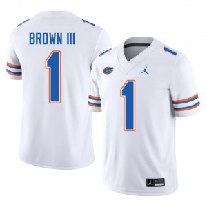 Vernell Brown III Gators #1 White Football Jersey | Men's Authentic High School Edition 20339077
