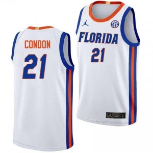 #21 Alex Condon Florida White Men's Jersey Premium NCAA Basketball Gear 37575707
