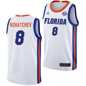 Alex Kovatchev Gators #8 White Basketball Jersey | Men's Authentic Player Edition 80202989