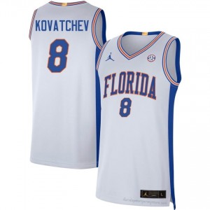 UF Gators #8 Alex Kovatchev White Basketball Jersey | Men's NCAA Authentic Edition 57938799