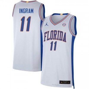 UF Gators #11 CJ Ingram White Basketball Jersey | Men's NCAA Authentic Edition 64451495