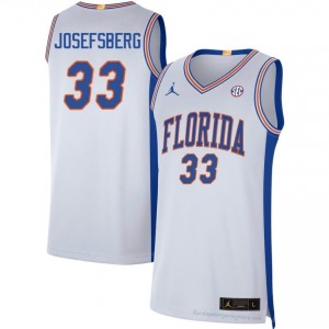 UF Gators #33 Cooper Josefsberg White Basketball Jersey | Men's NCAA Authentic Edition 47522680