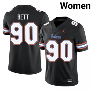 UF Gators #90 Brendan Bett Black Football Jersey | Women's NCAA Authentic Edition 17506093