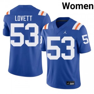 #53 Bryce Lovett Florida Royal Women's Alternate Jersey | Premium College Football Gear 74133677