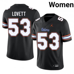 Bryce Lovett Gators #53 Black Football Jersey | Women's Authentic NCAA Edition 78583011