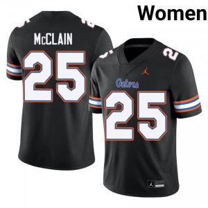 UF Gators #25 Cormani McClain Black Football Jersey | Women's NCAA Authentic Edition 86641007