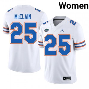#25 Cormani McClain Florida White Women's Jersey | Premium High School Football Gear 85613203
