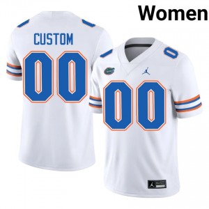 UF Gators #00 Custom White Football Jersey | Women's NCAA Authentic Edition 44279359