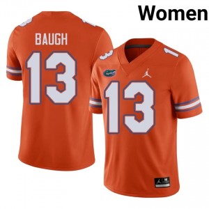 UF Gators #13 Jadan Baugh Orange Football Jersey | Women's NCAA Authentic Edition 47589108