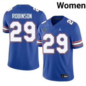 UF Gators #29 Jaden Robinson Royal Football Jersey | Women's NCAA Authentic Edition 55499415