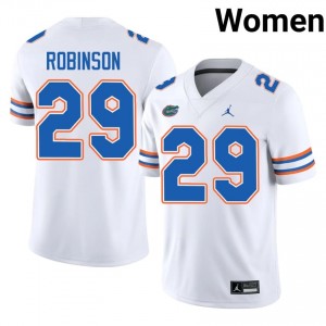 Jaden Robinson Gators #29 White Football Jersey | Women's Authentic High School Edition 41061279
