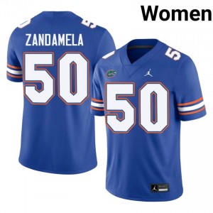 Jason Zandamela #50 Florida Gators Royal Football University Jersey | Women's Official Team Gear 44234536