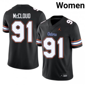 Jeramiah McCloud #91 Florida Gators Black Football NCAA Jersey | Women's Official Team Gear 80813350