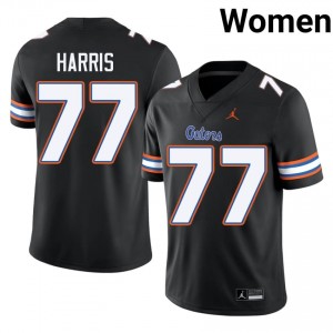 Knijeah Harris Gators #77 Black Football Jersey | Women's Authentic NCAA Edition 29784789