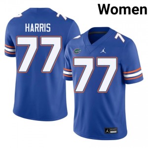 #77 Knijeah Harris Florida Royal Women's Jersey | Premium University Football Gear 95936763