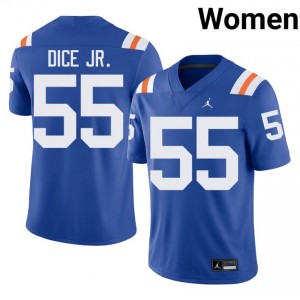 TJ Dice Jr. Gators #55 Royal Football Alternate Jersey | Women's Authentic College Edition 89928155