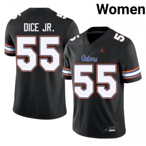 UF Gators #55 TJ Dice Jr. Black Football Jersey | Women's NCAA Authentic Edition 26482299
