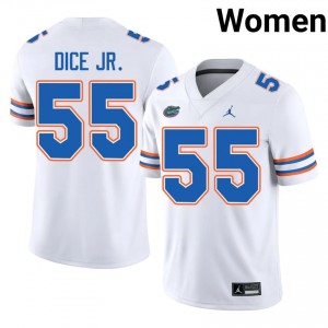 #55 TJ Dice Jr. Florida White Women's Jersey | Premium High School Football Gear 67051556