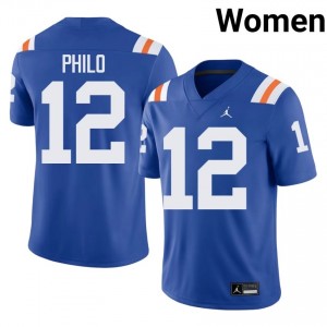 UF Gators #12 Aaron Philo Royal Football Alternate Jersey | Women's NCAA Authentic Edition 95933571