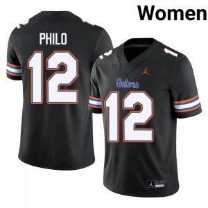 Aaron Philo #12 Florida Gators Black Football NCAA Jersey | Women's Official Team Gear 57056103