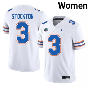 UF Gators #3 Bailey Stockton White Football Jersey | Women's NCAA Authentic Edition 41294912