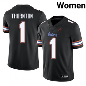 Bryce Thornton #1 Florida Gators Black Football NCAA Jersey | Women's Official Team Gear 59115684