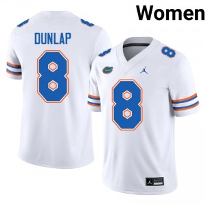 #8 Carlos Dunlap Florida White Women's Jersey | Premium High School Football Gear 53790842