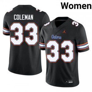 DJ Coleman #33 Florida Gators Black Football NCAA Jersey | Women's Official Team Gear 47685963