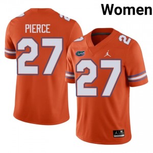 UF Gators #27 Dameon Pierce Orange Football Jersey | Women's NCAA Authentic Edition 44732933