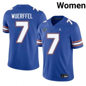 UF Gators #7 Danny Wuerffel Royal Football Jersey | Women's NCAA Authentic Edition 44202313