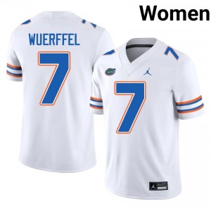 Danny Wuerffel Gators #7 White Football Jersey | Women's Authentic High School Edition 85360166