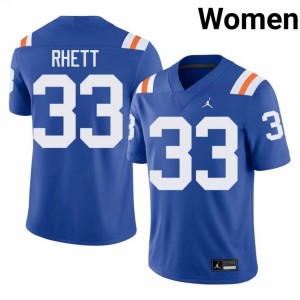 Errict Rhett Gators #33 Royal Football Alternate Jersey | Women's Authentic College Edition 38794763