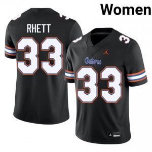 UF Gators #33 Errict Rhett Black Football Jersey | Women's NCAA Authentic Edition 22714338