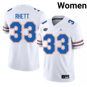 #33 Errict Rhett Florida White Women's Jersey | Premium High School Football Gear 63991573